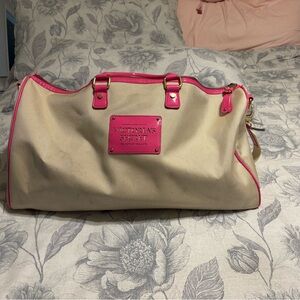 Victoria's Secret Tan and Pink Travel Bag